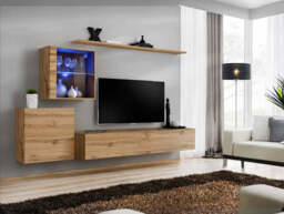 "Switch XV Entertainment Unit For TVs Up To 75"" - Oak Wotan 250cm Oak Wotan" - thumbnail 1