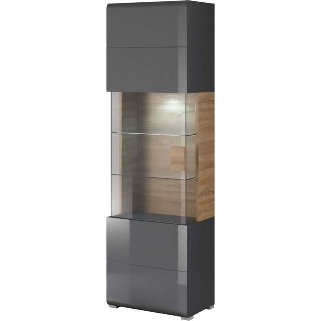 Toledo 05 Display Cabinet 61cm - Grey Gloss 61cm - image 1