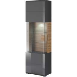 Toledo 05 Display Cabinet 61cm - Grey Gloss 61cm - thumbnail 1