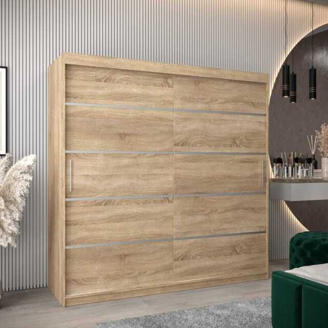 Verona 01 Sliding Door Wardrobe 200cm - Oak Sonoma 200cm - image 1