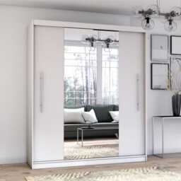 Torino Sliding Door Wardrobe 204cm - White White Matt 204cm