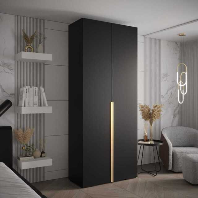 Inova I Hinged Door Wardrobe 100cm - Black 100cm - image 1