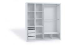 Bono Sliding Door Wardrobe With Mirrors 200cm - White Matt 200cm - thumbnail 3