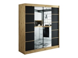 Leto V4 Sliding Door Wardrobe 200cm - Black 200cm