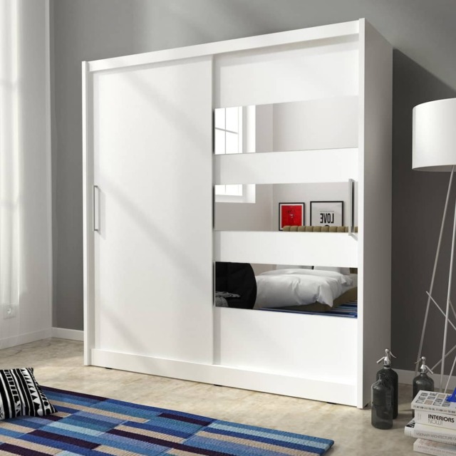 Maja III Sliding Door Wardrobe 200cm - White Matt 200cm - image 1