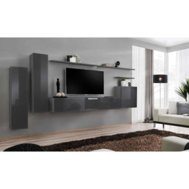 "Switch I Entertainment Unit For TVs Up To 75"" - Graphite 330cm Graphite"