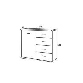 Grenada Sideboard Cabinet 120cm - Oak San Remo 120cm - thumbnail 3