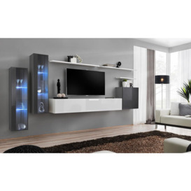 "Switch XI Entertainment Unit For TVs Up To 75"" - White 330cm Graphite"