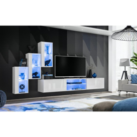 "Switch XXII Wall Entertainment Unit For TVs Up To 60"" - White 210cm Graphite" - thumbnail 2