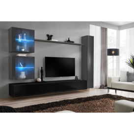 "Switch XVIII Entertainment Unit For TVs Up To 75"" - Black 280cm Graphite"