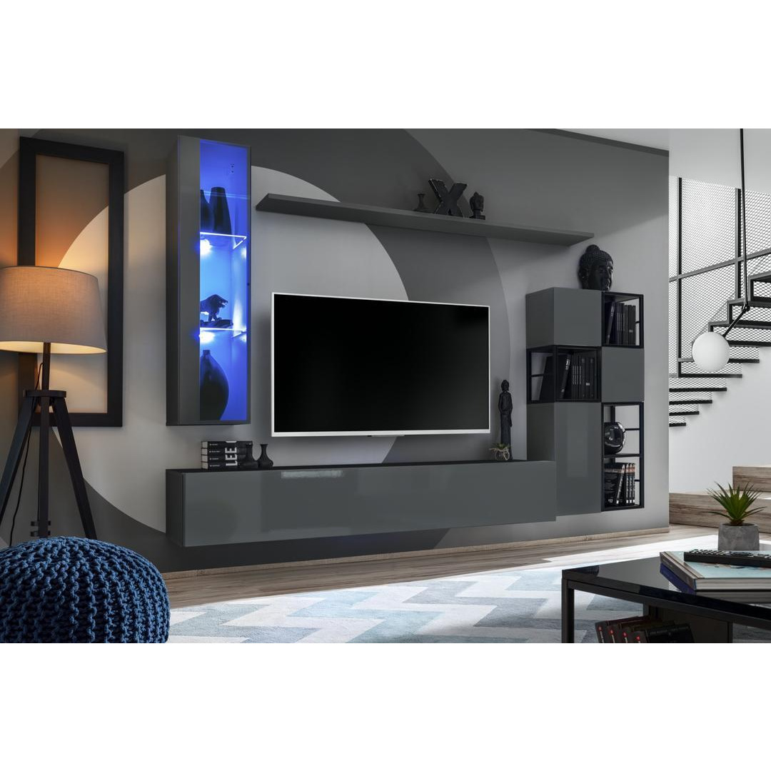 "Switch Metal II Entertainment Unit For TVs Up To 75"" - 250cm Graphite" - image 1