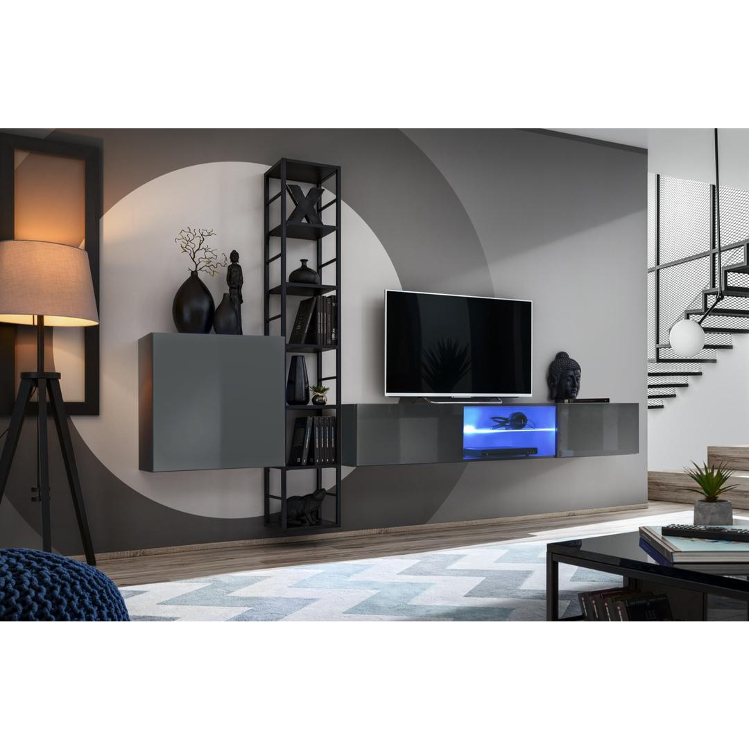 "Switch Metal VI Entertainment Unit For TVs Up To 75"" - 270cm Graphite" - image 1