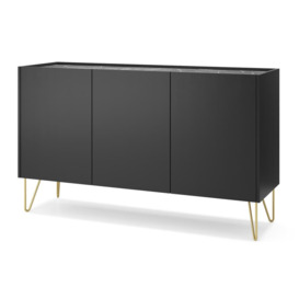 Harmony Sideboard Cabinet 144cm - Black 144cm - thumbnail 3