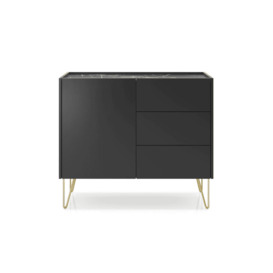 Harmony Sideboard Cabinet 97cm - Black 97cm - thumbnail 1