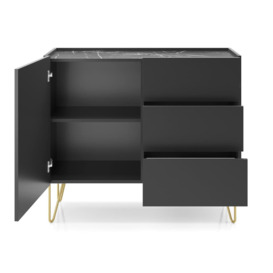 Harmony Sideboard Cabinet 97cm - Black 97cm - thumbnail 2