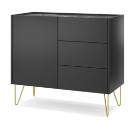 Harmony Sideboard Cabinet 97cm - Black 97cm - thumbnail 3