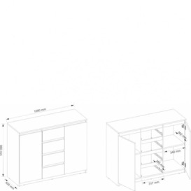 Idea ID-04 Sideboard Cabinet 109cm - White Matt 109cm - thumbnail 3