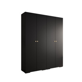Inova II Hinged Door Wardrobe 200cm - Black 200cm - thumbnail 1