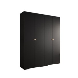 Inova II Hinged Door Wardrobe 200cm - Black 200cm