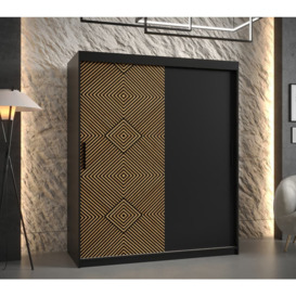 Kair Sliding Door Wardrobe 150cm - Black 150cm - thumbnail 2
