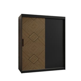 Kair Sliding Door Wardrobe 150cm - Black 150cm