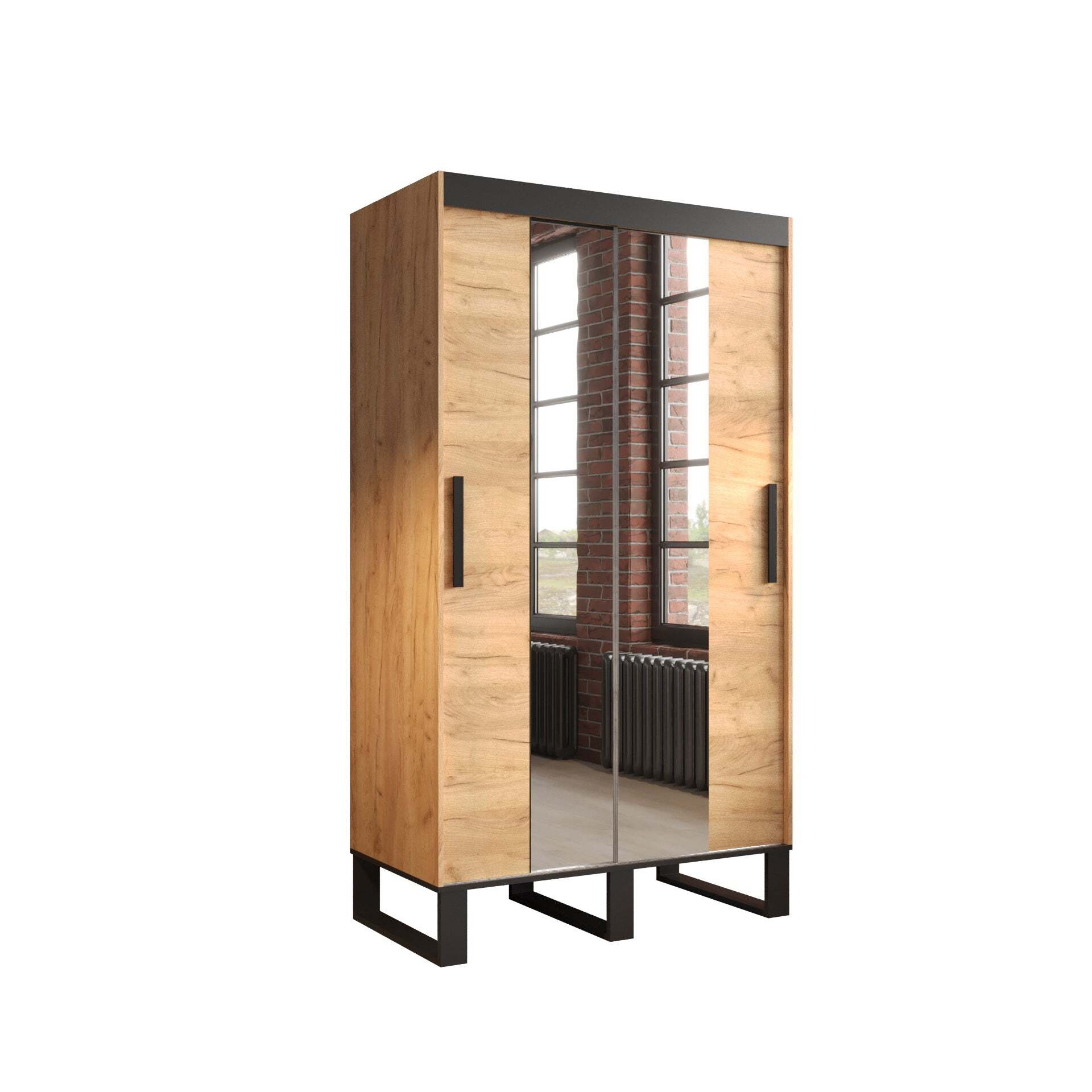 Loft T1 Sliding Door Wardrobe 120cm - Oak Golden 120cm - image 1