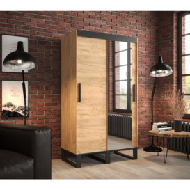 Loft T2 Sliding Door Wardrobe 120cm - Oak Golden 120cm - thumbnail 2