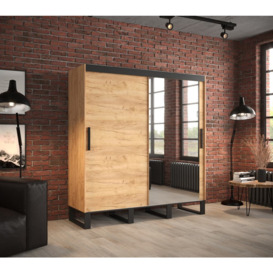 Loft T2 Sliding Door Wardrobe 200cm - Oak Golden 200cm - thumbnail 2