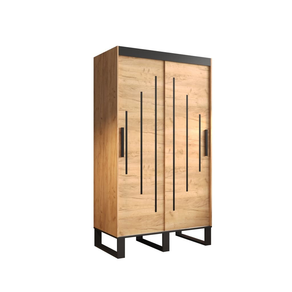Loft Y Sliding Door Wardrobe 120cm - Oak Golden 120cm - image 1