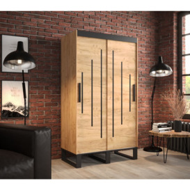 Loft Y Sliding Door Wardrobe 120cm - Oak Golden 120cm - thumbnail 2