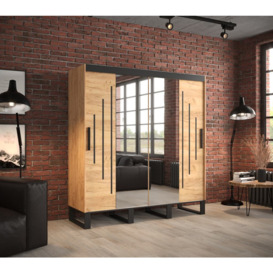 Loft Y1 Sliding Door Wardrobe 200cm - Oak Golden 200cm - thumbnail 2