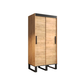 Loft Sliding Door Wardrobe 100cm - Oak Golden 100cm
