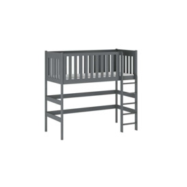 Wooden Loft Bed Laura - Graphite Without Mattress - thumbnail 1