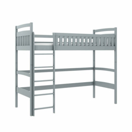 Mia Wooden Loft Bed - Grey Without Mattress
