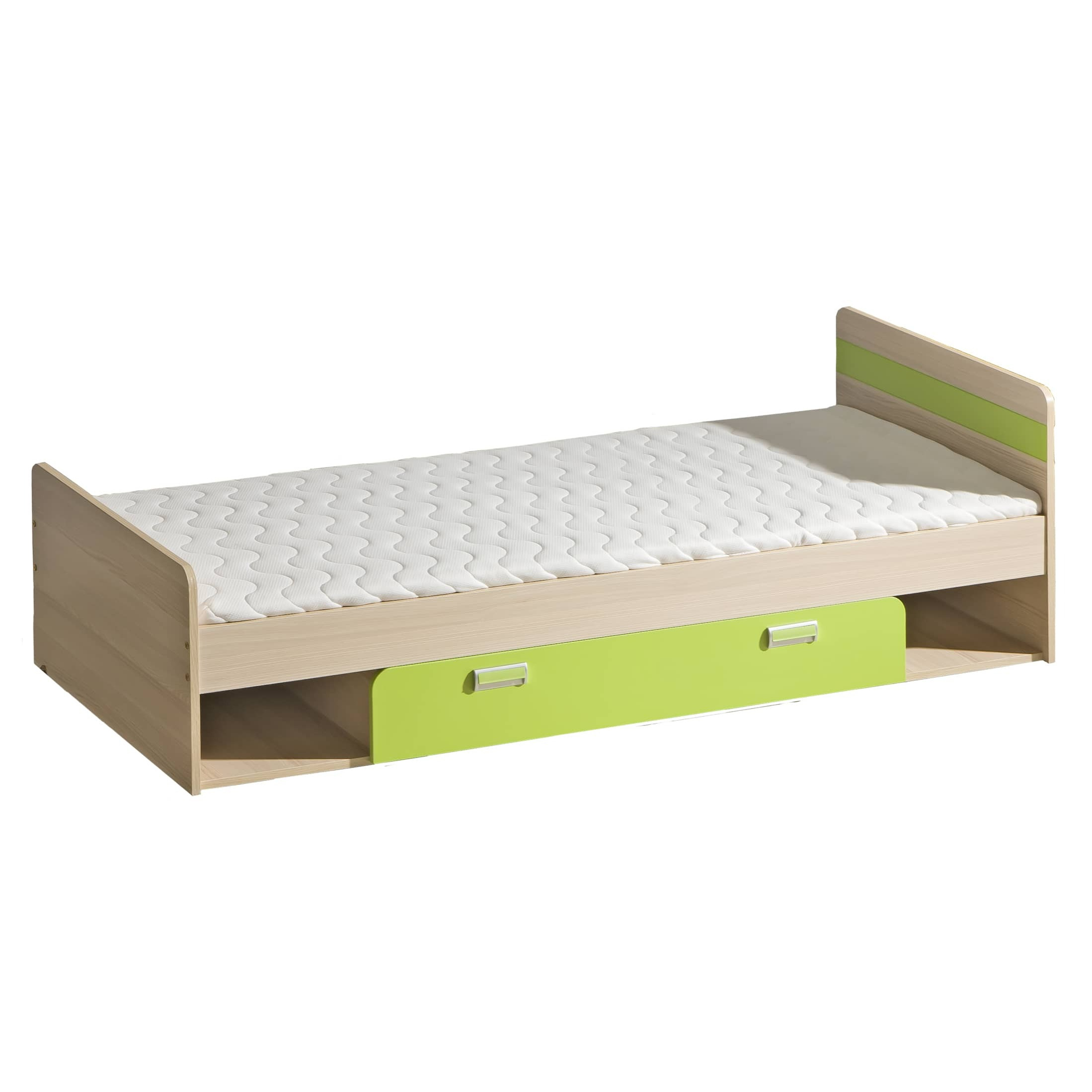 Lorento L13 Bed with Drawer - Ash Coimbra Green 80 x 195cm - image 1