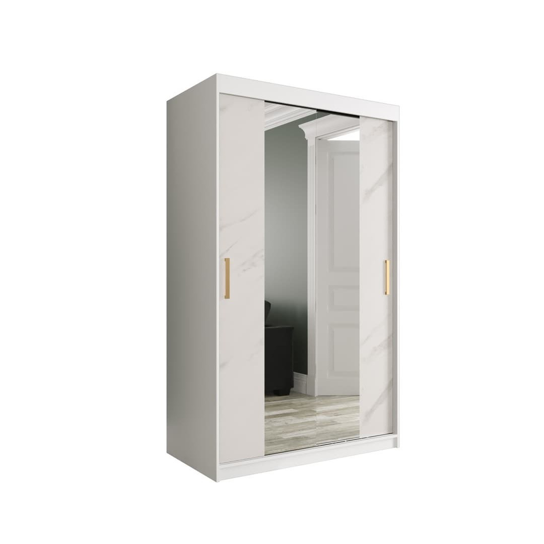 Geneva T1 Sliding Door Wardrobe 120cm - White 120cm - image 1