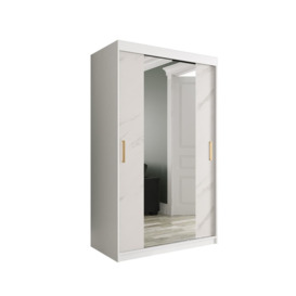 Geneva T1 Sliding Door Wardrobe 120cm - White 120cm - thumbnail 1