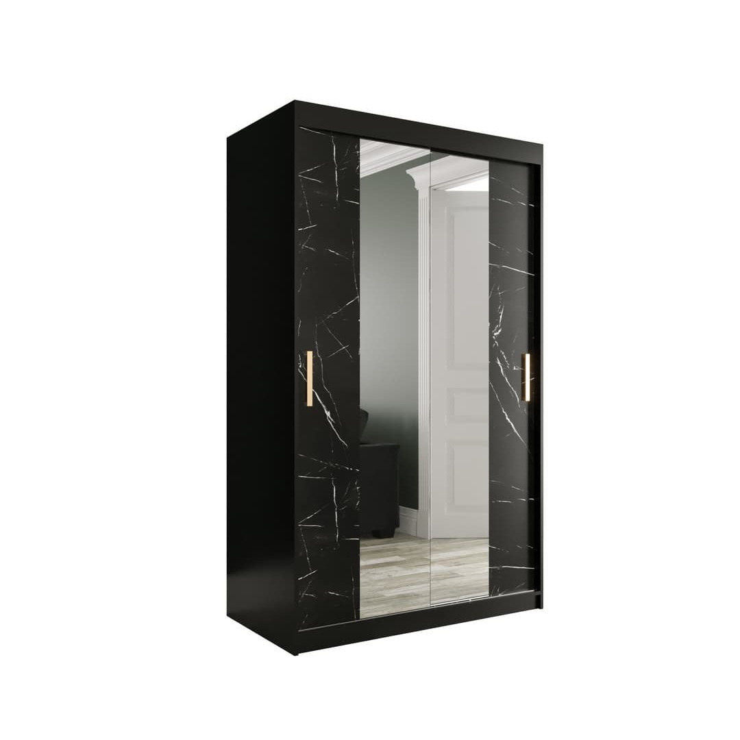 Geneva T1 Sliding Door Wardrobe 120cm - Black 120cm - image 1
