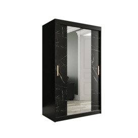 Geneva T1 Sliding Door Wardrobe 120cm - Black 120cm - thumbnail 1