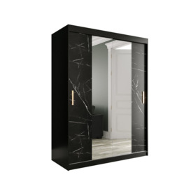 Geneva T1 Sliding Door Wardrobe 150cm - Black 150cm