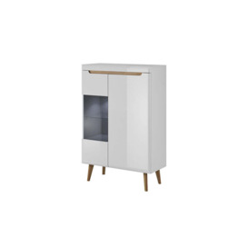 Nordi Display Cabinet 90cm - White Gloss 90cm