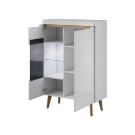 Nordi Display Cabinet 90cm - White Gloss 90cm - thumbnail 2
