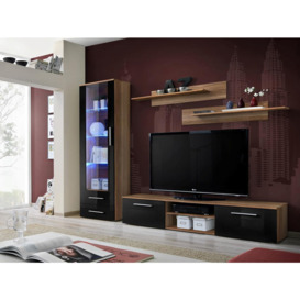 "Galino A Entertainment Unit For TVs Up To 75"" - 250cm Black Gloss Plum"