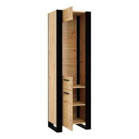 Nuka Tall Display Cabinet 58cm - Oak Artisan 58cm - thumbnail 2