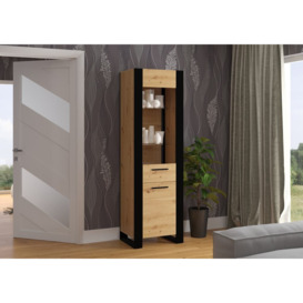 Nuka Tall Display Cabinet 58cm - Oak Artisan 58cm - thumbnail 3