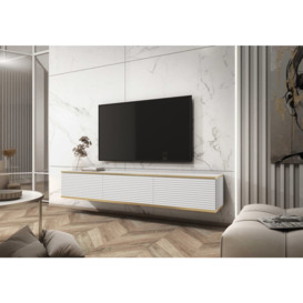 Moro Floating TV Cabinet 175cm - White 175cm - thumbnail 2