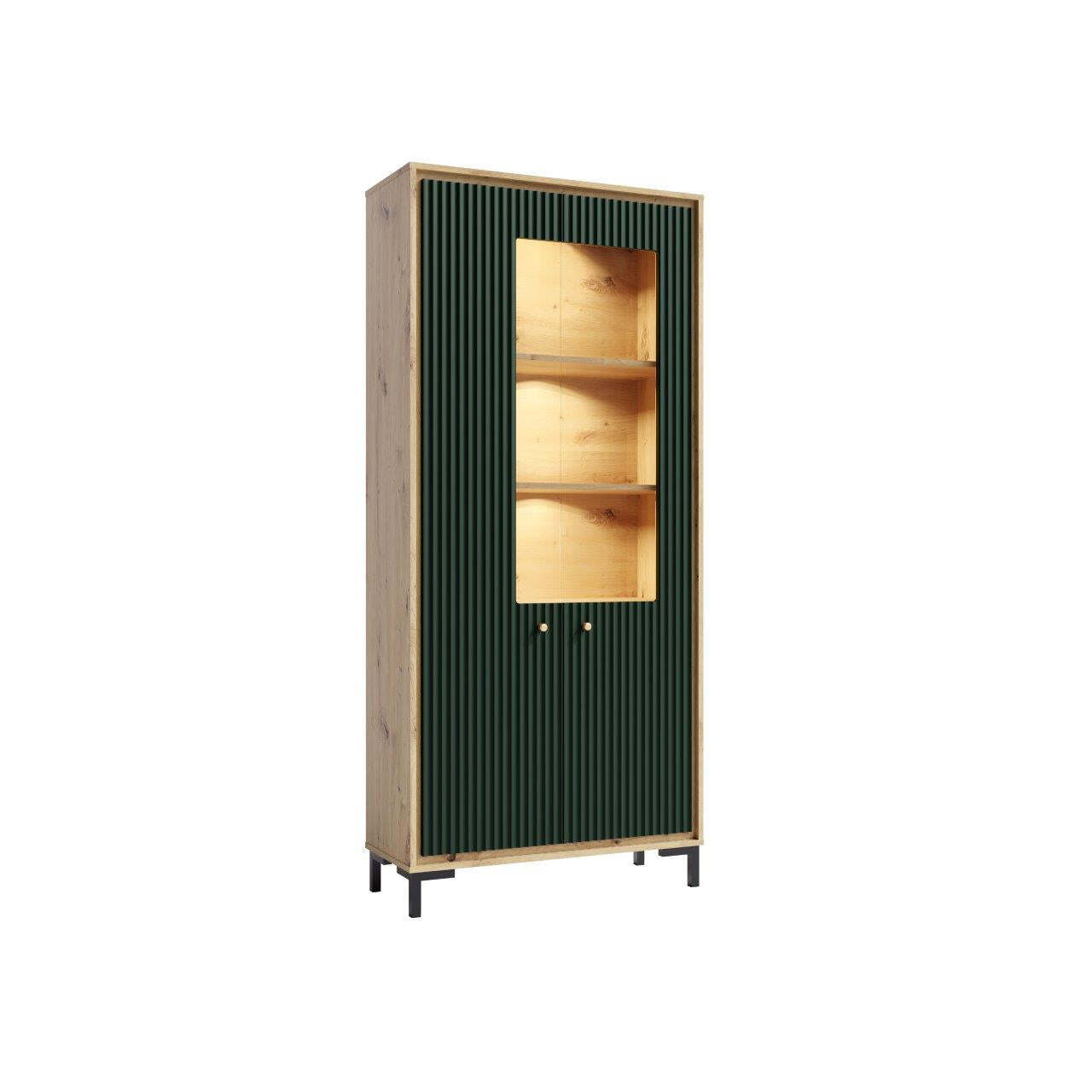 Parii Tall Display Cabinet 89cm - Green 89cm - image 1