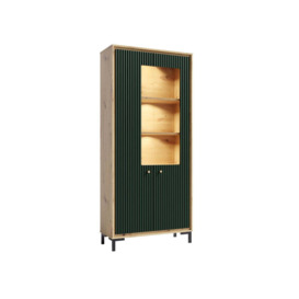Parii Tall Display Cabinet 89cm - Green 89cm - thumbnail 1