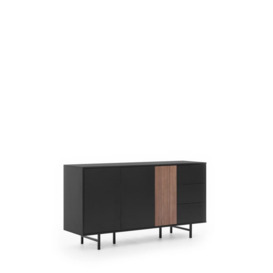 Preggio Large Sideboard Cabinet 150cm - Black Matt 150cm - thumbnail 2