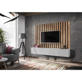 "Verti II Entertainment Unit For TVs Up To 75"" - Pearl Grey 180cm"